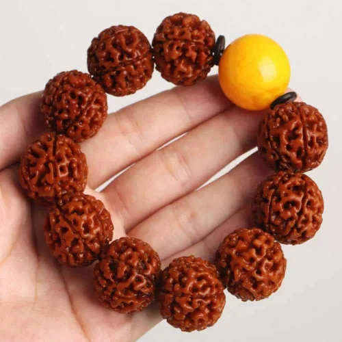 Pulsera de la suerte con cuentas de turquesa Rudraksha natural de 0.984in #18365