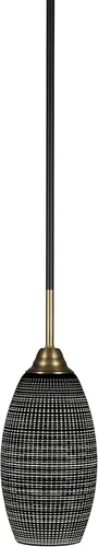 Miniatura 91 de Toltec Lighting Paramount - Mini colgante de 1 luz en acabado negro mate con cristal de arte perla de 7 pulgadas y estilo negro