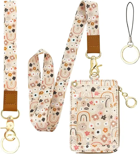 Miniatura 24 de bolimoss Soporte para credencial de sol y luna y cartera con cordón, cordones removibles para maestras, cartera para mujeres con correa