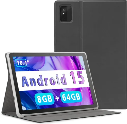 Miniatura 10 de Tabletas Android 15, tableta Android de 10.1 pulgadas con 8 GB de RAM y 64 GB de ROM, ampliable a 1 TB, procesador Octa-Core, pantalla HD IPS, WiFi