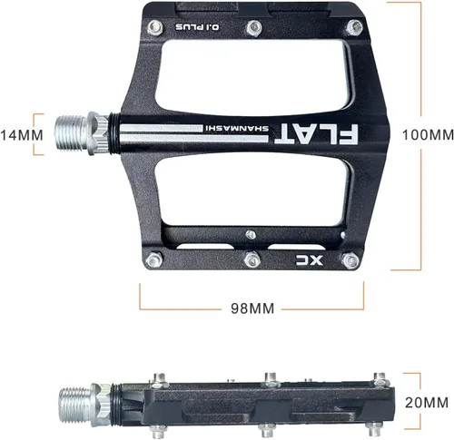 Miniatura 2 de UPANBIKE Pedales de rodamiento de bicicleta de montaña 9/16 '' huso de aleación de aluminio plataforma plana para bicicleta de carretera BMX MTB