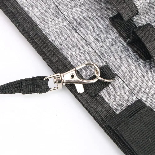 Miniatura 9 de Herramienta de jardinería Riñonera Cinturón ajustable Herramienta Delantal Organizador con 8 bolsillos Bolsa colgante Cinturón de herramientas (gris)
