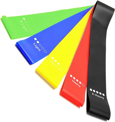 Bandas de ejercicio de resistencia para entrenamiento en casa, estiramiento, entrenamiento de fuerza, terapia física, bandas elásticas de NEGRO-VERDE