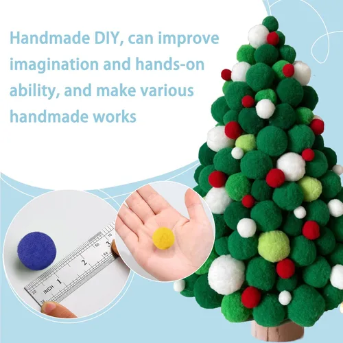 Miniatura 5 de Morfen 150 pompones para manualidades, color marrón claro, bolas de pompón mullido de 1 pulgada para manualidades, proyectos de manualidades