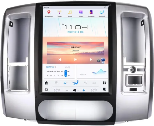 Android 11 Qualcomm - Radio de coche para Dodge RAM 2008 2009 2010 2011 2012 reemplazo estéreo de camión Tesla estilo pantalla táctil reproductor