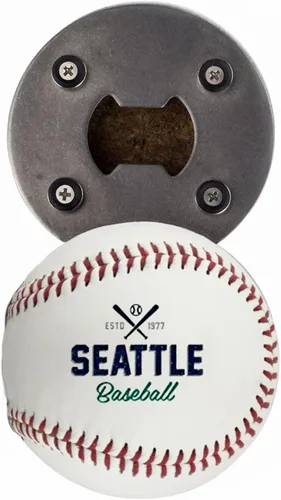 Miniatura 20 de Abrebotellas Chicago C, hecho de una pelota de béisbol real, el abrelatas de béisbol, captador de tapas, imán para nevera