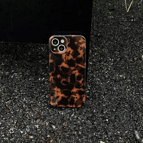 Miniatura 2 de Funda Compatible con iPhone 11, Caparazón de Tortuga Marrón Ámbar con Estampado de Leopardo Cubierta Retro Chic Elegante Clásica Linda Protectora