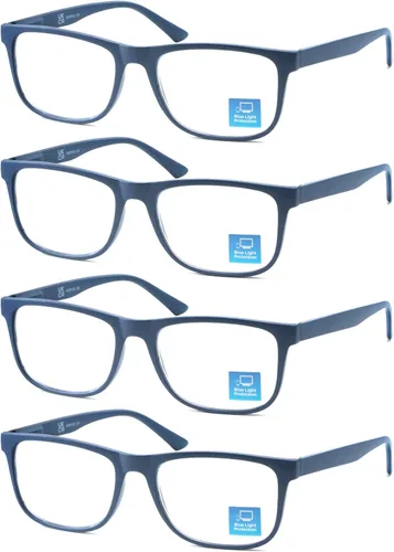 Miniatura 16 de Gafas de Lectura con Bloqueo de Luz Azul Hombres Grandes Cuadradas Sobredimensionadas de Ajuste Amplio Trampas para Hombres con Cabeza/Cara Grande