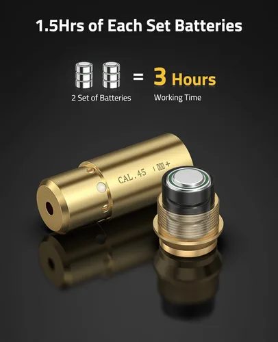 Miniatura 2 de CVLIFE Bore Sight Laser 223 5.56mm/9mm/.243.308/12 Calibre/7.62x39mm/.45 acp Visor Láser Rojo