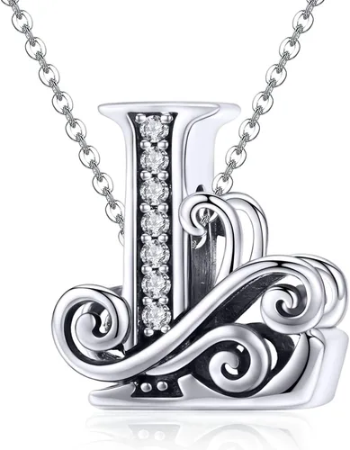 Miniatura 24 de BETTY&SARAH dije de plata esterlina 925 con forma de letra, para pulseras Pandora, letra del alfabeto, joya, regalo para mujer