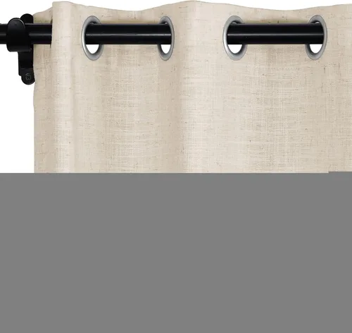 Miniatura 44 de Fcosie Cortinas opacas de lino 100 % opacas de 50 pulgadas de ancho x 63 pulgadas de largo, paneles de cortina con ojales para sala de estar
