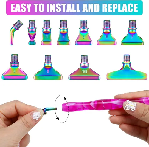 Miniatura 4 de Fuutreo 23 bolígrafos de arte de diamante, herramientas de pintura, accesorios de pintura de diamante 5D, 4 bolígrafos de arte, kits de puntas