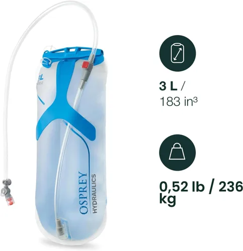 Miniatura 2 de Osprey Hydraulics Backpack Water Reservoir with Bite Valve - BPA-Free, Leakproof Hydration Bladder with QuickConnect and Slide-Seal - Compatible