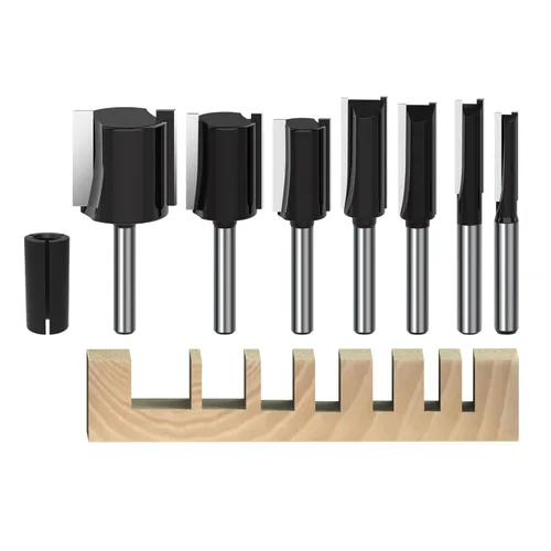 Miniatura 8 de Juego de brocas para enrutador de caja de ensenador de vástago de 1/4 de pulgada, 5/8 pulgadas, 3/4 pulgadas, 7/8 pulgadas, 1 pulgada de diámetro