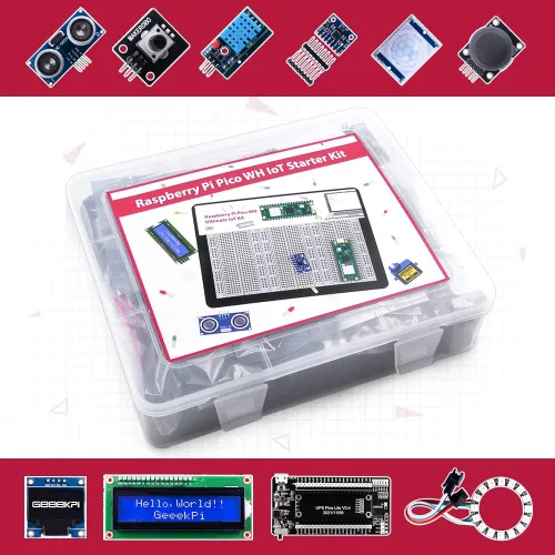 Miniatura 9 de GeeekPi Kit definitivo para Raspberry Pi Pico W con encabezados, tutoriales detallados, ejemplos de proyectos, varios elementos para programación