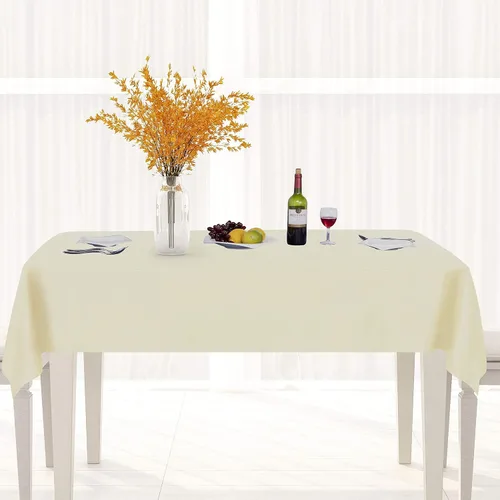 Miniatura 2 de sancua - Mantel rectangular de PVC 100 % impermeable, 54 x 54 pulgadas, vinilo a prueba de aceite, derrames, fácil de limpiar con un paño, para Beige
