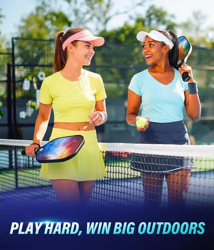 Miniatura 7 de Hicober Juego de 2 palas de pickleball Cara de fibra de vidrio ligera, agarre acolchado, aprobado por Pickleball de Estados Unidos Juego