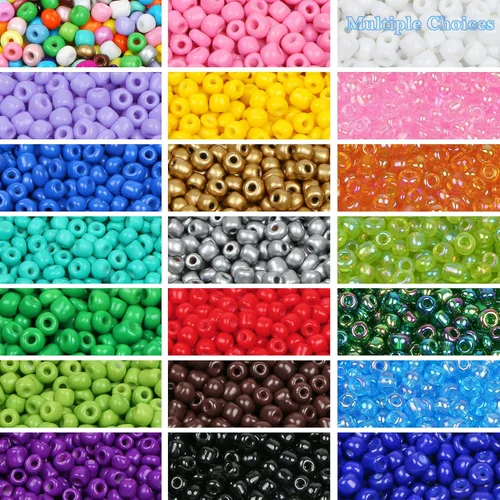 Miniatura 7 de 2200 cuentas de semillas de vidrio a granel, cuentas de poni 6/0 de 0.157 pulgadas a granel para hacer joyas, cuentas espaciadoras sueltas