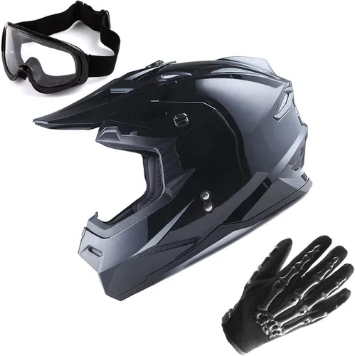 Miniatura 8 de 1Storm - Casco de motocross para adultos, BMX, MX, ATV, Dirt Bike, motocicleta cuádruple de cuatro ruedas, estilo de carreras, HF801 Sonic Blue