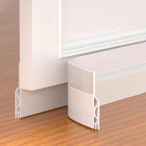 Miniatura 11 de Tope de corriente de puerta Pundin, barrido de puerta ajustable para la parte inferior de la puerta, sello de puerta inferior de silicona