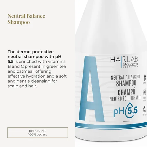 Miniatura 2 de SALERM - Champú Dermoprotector Neutral - Hair Lab Neutral Balancing - 10.1 fl oz - pH neutro - Para todo tipo de cabello - Con vitaminas B y C
