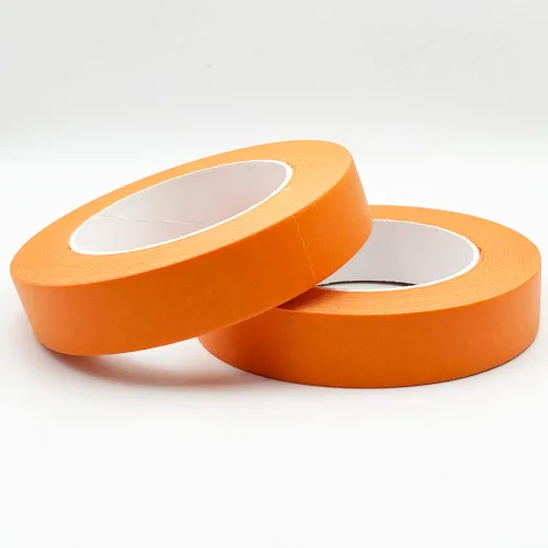 Miniatura 5 de Paquete de 2 Cintas Naranjas para Pintores de 1 pulgada de Ancho, Cinta de Enmascarar de 1 pulgada X 55 Yardas X 2 Rollos, Cinta de Papel Naranja
