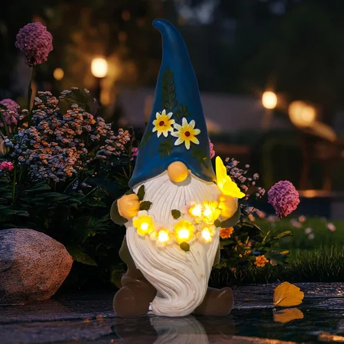 Miniatura 13 de DKJOCKY Regalos de gnomos para mujeres para Navidad, divertidos gnomos de jardín para decoración al aire libre para patio, gnomos con luces solares