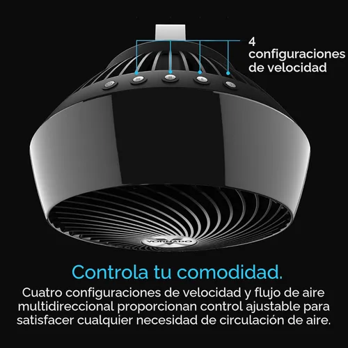 Miniatura 3 de Ventilador Vornado 660 de circulación de aire para toda la habitación para el hogar, 4 velocidades e inclinación ajustable de 90 grados, rejilla