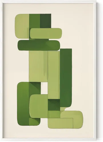 Miniatura 156 de HAUS AND HUES Arte abstracto moderno para pared, arte de sala de estar azul y verde, obra de arte moderna para paredes, imagen minimalista para sala