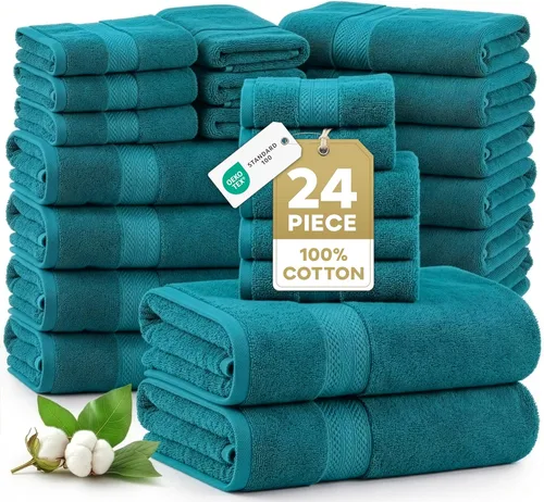 Miniatura 39 de Lane Linen Paquete de 4 toallas de baño 100 % algodón (35 x 66 pulgadas), hilado en anillo, extra grandes, secado rápido, suaves, de poca pelusa