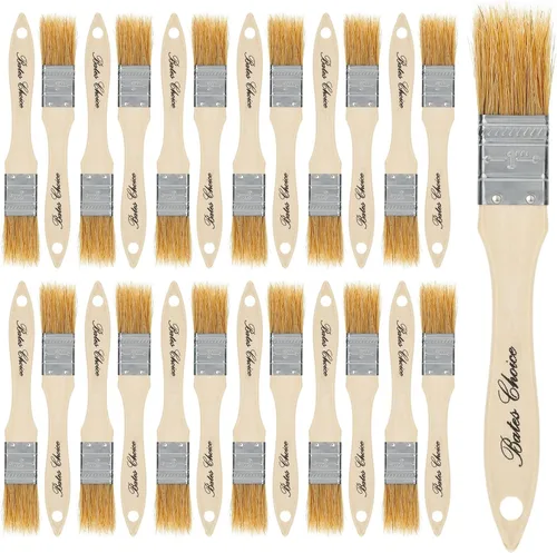 Miniatura 37 de Bates - Pinceles de pintura de cerdas naturales de 1 pulgada, juego de 16 unidades para pintura de astillas, tinte de madera y uso general