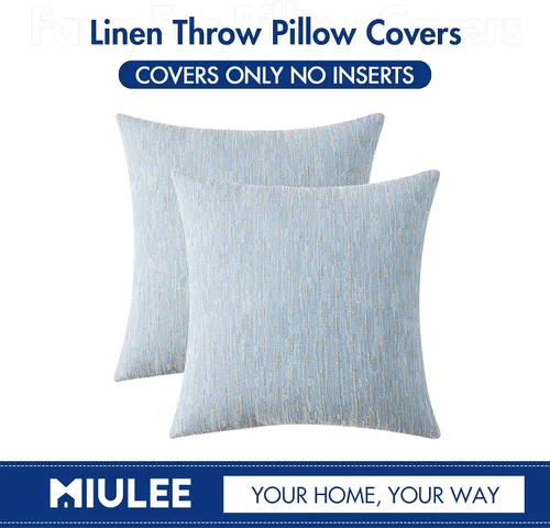 Miniatura 233 de MIULEE - Juego de 2 fundas de almohada decorativas de lino de arpillera navideñas, modernas, estilo campestre, rústicas, tejidas, con textura