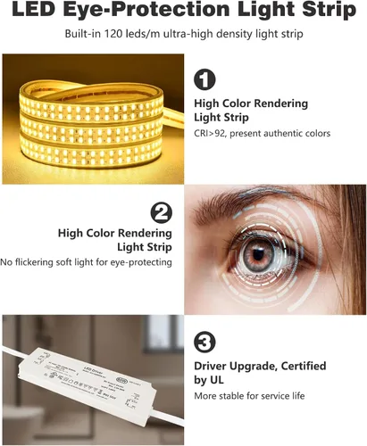Miniatura 4 de Espejo de baño LED de 28 pulgadas: espejo de tocador redondo con luces, regulable y cambio de 3 colores, retroiluminado y con luz frontal, vidrio