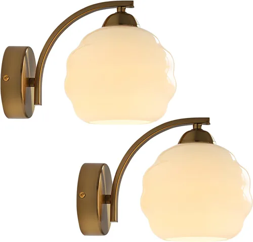 Miniatura 17 de Apliques de Pared Dorados Juego de Dos Luces de Pared Industriales Vintage Modernas Apliques de Granja Iluminación de Pared Interior Lámpara