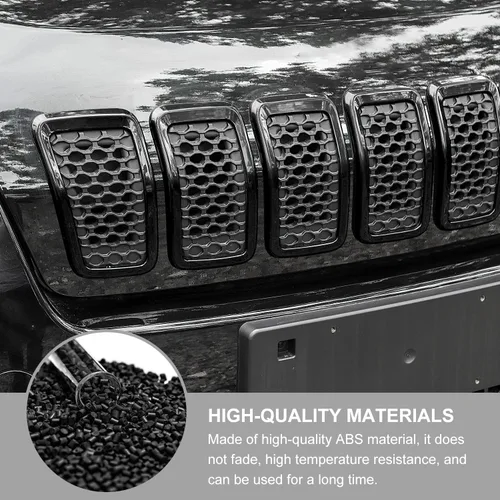 Miniatura 4 de JeCar Insertos de parrilla para Jeep Cherokee, insertos de rejilla delantera para Jeep Cherokee 2019-2025 (negro)