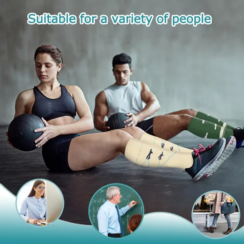 Miniatura 35 de ACTINPUT 8 pares de calcetines de compresión para mujeres y hombres, medias de compresión de apoyo para médicos, correr, atletismo