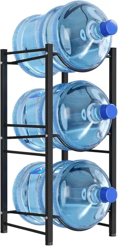 Lifewit Soporte para jarra de agua de 5 galones, soporte para botella de agua de 3 niveles, dispensador de agua resistente con 3 ranuras para jarras
