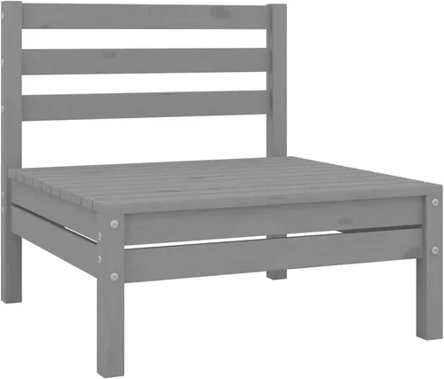 Miniatura 2 de Ensemble Salon de Jardin 3 Pièces y Pin Massif Gris Modulaire Compact Pour Terrasse Balcon, Meuble d'Extérieur Durable y Confortable con Mesa