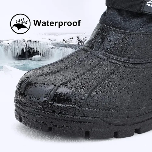 Miniatura 3 de ALEADER Botas de nieve para hombre, impermeables, aisladas, cálidas interiores, cómodas, para exteriores