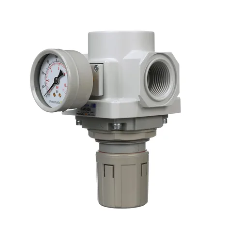 Miniatura 3 de PneumaticPlus SAR600-N10BG Regulador de presión de aire comprimido 1" NPT - Soporte, manómetro.