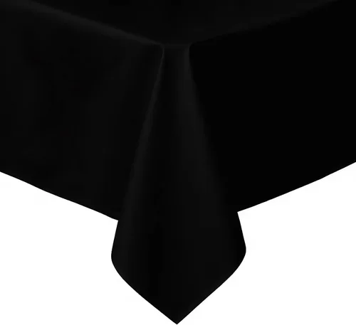 Miniatura 2 de Mantel rectangular de 60 x 84 pulgadas, 4, 5, 6 pies, paquete de 2 manteles reutilizables y lavables, de poliéster, color negro