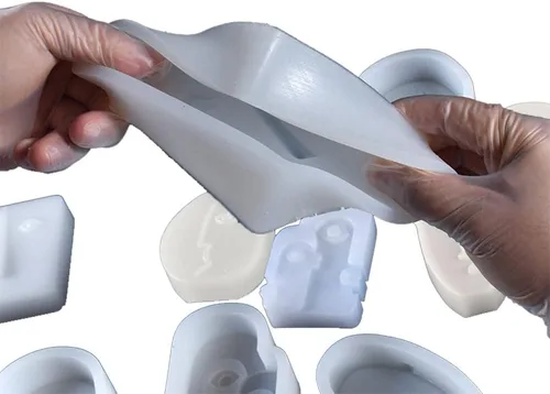 Miniatura 3 de 4 unids/paquete de 3D Geometría abstracta cara humana vela molde de silicona DIY pastel de fondant hecho a mano jabón yeso resina epoxi aroma aroma