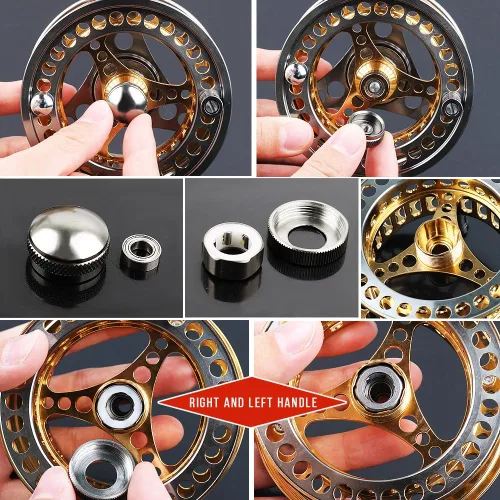 Miniatura 8 de Carrete para pesca con mosca grande Arbor 2+1 BB con cuerpo de aleación de aluminio mecanizado CNC y carrete en tamaños 5/6 y 7/8