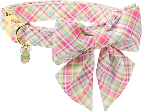 Miniatura 17 de DOGWONG Collar de perro arcoíris con bonito lazo para el Mes del Orgullo LGBT - Collar ajustable y cómodo para perros grandes, medianos y pequeños