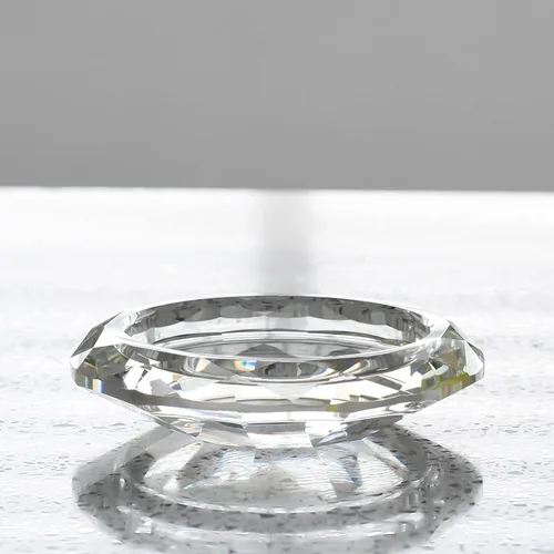 Miniatura 9 de Portavelas de Cristal Pilar Candelabro Decoraciones para Hogar Fiesta Cena Navidad Adecuado para Velas Cilíndricas Grandes Cortado a Mano 4.3'' X