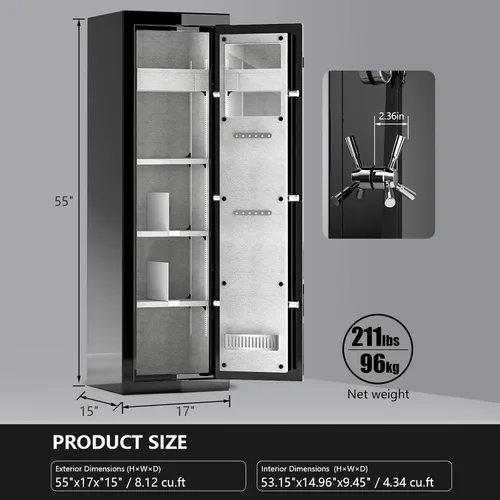 Miniatura 2 de Caja fuerte ignífuga con bloqueo digital – Caja fuerte grande resistente de 8.12 pies cúbicos para el hogar, la oficina y los negocios Diseño