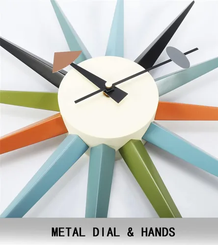 Miniatura 4 de Reloj de pared moderno de mediados de siglo, grande, silencioso, sin tictac, de 18 pulgadas, de madera maciza, reloj retro para decoración de sala
