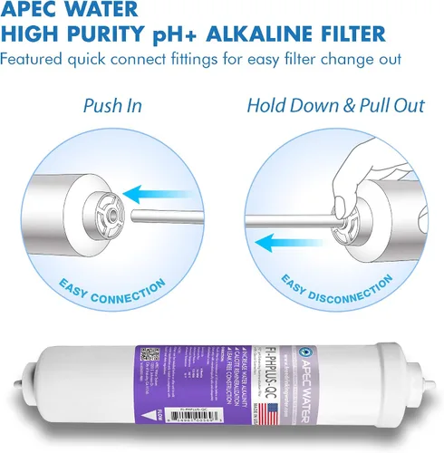 Miniatura 3 de APEC Water Systems PHPLUSKIT-14 - Kit de filtro alcalino de carbonato de calcio de alta pureza de 10 pulgadas con conexión rápida de 1/4