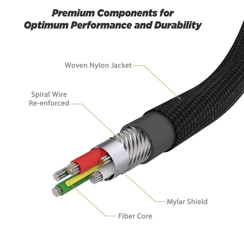 Miniatura 3 de Scosche i3B1SG-SP - Cable de carga Lightning trenzado con certificación MFi Strikeline Sync para todos los dispositivos Lightning, 1 pie, color negro