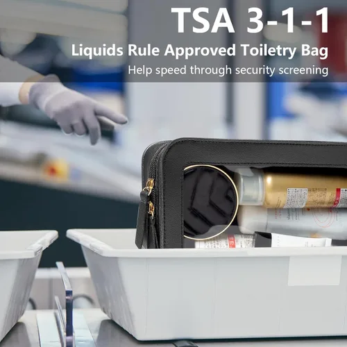 Miniatura 4 de Bolsa de maquillaje transparente pequeña, aprobada por la TSA, bolsa de aseo portátil con cremallera, bolsa de viaje para cosméticos, estuche
